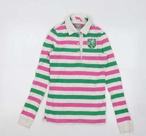 Rampant Sporting Womens Multicoloured Striped Cotton Basic Polo Size 8 Collared - Picture 1 of 12