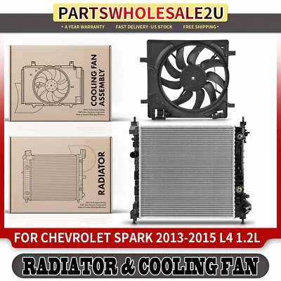 New Radiator & Cooling Fan Assembly w/ Shroud for Chevrolet Spark 2013-2015 - Изображение 1 из 4