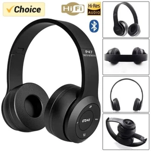 Superior Bass Wireless Bluetooth Headphones Mic Foldable Stereo Earphone Headset - Picture 1 of 21
