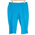 Westbound Petites Capri Pants 16P Womens Bright Blue Rayon Stretch Casual