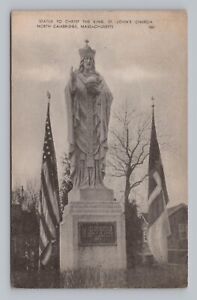 Carte postale statue du Christ roi église Saint-Jean nord de Cambridge Massachusetts