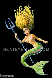 XNO-STICKER-MERMAID,MONSTER,TATTOO,COMIX,COMICS,JUXTAPOZ,PIN UP,COMIC ART,HOTROD - Picture 1 of 1