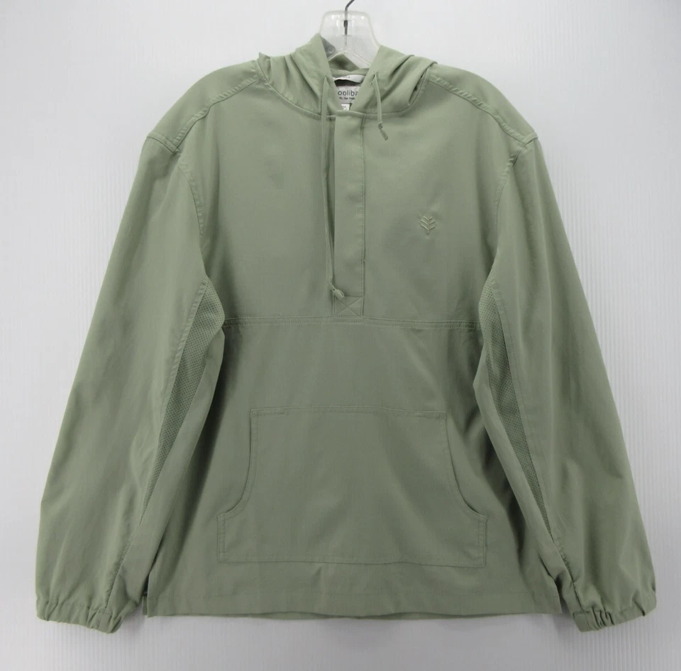 Chaqueta Coolibar Hombre Pequeña Verde Anorak Cortavientos UPF50+ Protección Solar Sudadera con Capucha Foto 1 de 4