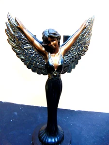 De Cesar Art Deco bronze gilt gold sculpture figure signed - Bild 1 von 10