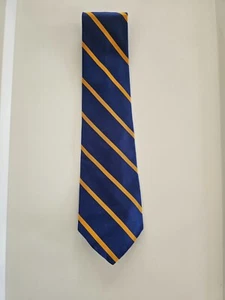 Polo de Ralph Lauren | Corbata 100% pura seda - Azul con rayas doradas - Imagen 1 de 4