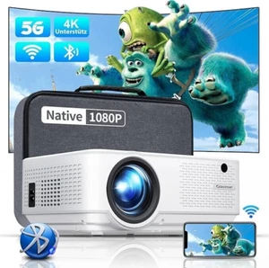 Proiettore Video Bianco Home Cinema LED Smart 1080P FHD 4K HDMI USB Giaomar C9 - Foto 1 di 7