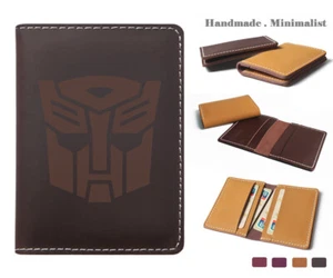 Transformers Autobot Cuero Genuino Billetera Delgada Portatarjetas de Crédito Regalo - Imagen 1 de 23