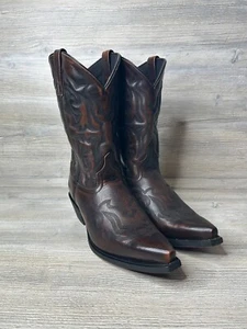 NWOT Laredo Hawk Embroidered Snip Toe Cowboy Mens Brown Boots 6862 Size 12D - Picture 1 of 6
