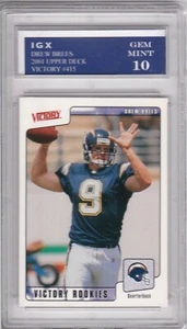 DREW BREES ROOKIE CARD 2001 Upper Deck Victory RC Football Graded GEM MINT (10) - Picture 1 of 1
