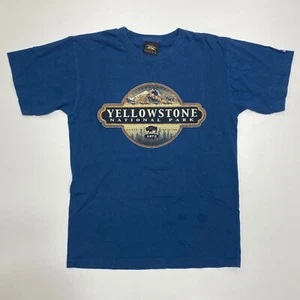 Prairie Mountain Yellowstone T Shirt Mens M Blue Short Sleeve Cotton Made in USA - Picture 1 of 13