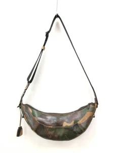 Aniary Shoulder Bag Crossbody Camouflage Khaki Leather Men's Used Japan F/S - Picture 1 of 10