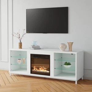 65'' TV Stand Entertainment Electric Fire Insert Media Console Table w/Fireplace - Picture 1 of 13