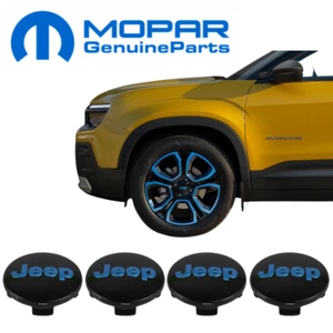 4X GENUINE MOPAR WHEEL CENTER CAP GLOSSY BLACK FOR JEEP AVENGER OE 50290866 - Picture 1 of 1