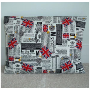 Bolster Cushion Cover 12x16 Punk Newspaper Oblong Black Union Jack British Music - Picture 1 of 1