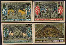 1921 Bordesholm Germany Notgeld Lot 4 Rare Emergency Money Banknote Complete Set