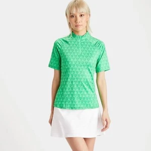 G/FOREWomens Allover G Print Quarter Zip Acid Lime -Size XLarge - Picture 1 of 8