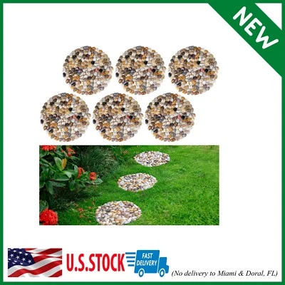 STEPPING STONES River Rock Pavers Pebbles for Garden Hexagon Set of 6 - Image 1 of 4