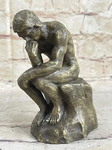 Auguste Rodin The Thinker Statue Skulptur Figur Mit Bronze Patina Angebot Statue - Bild 1 von 10