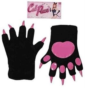 Forum Novelties Women's Black with Pink Cat Paws Adult Costume Gloves