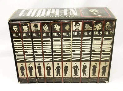 Chaplin The Collection Volumes 1-10 VHS 1993 10-Tape Set Charlie  - Image 1 of 3