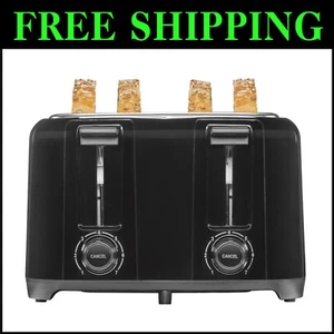 Reliable 4-Slice Toaster with Toast Boost & Auto Shut-off - Black Brushed Finish - Picture 1 of 12
