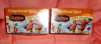 2 BOLSAS DE TÉ DE HIERBAS CELESTIALES NUEVAS Y SELLADAS - PAN DE JENGIBRE ESPECIAS - 40 TÉS Foto 1 de 2