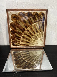 Vintage 60-70’s Hand Paint Spain Tile Trivet Abstract PC Mark 8.75x8.75” - Picture 1 of 12
