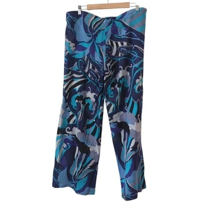 Pantaloni donna Emilio Pucci Y2K multicolore stampa astratta cotone mousseline grandi - Foto 1 di 7