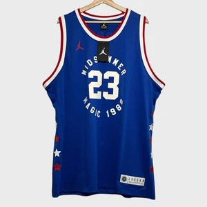 NWT Nike Michael Jordan 1988 Midsummer Magic Johnson Blue Basketball Jersey 2XL - Picture 1 of 6
