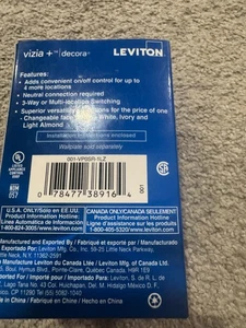 Leviton VP0SR-1LZ, Matching Remote Switch-Up to 4 More  Locations-3 Way-120V - Picture 1 of 2