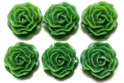 12 cabujones camafeos acrílicos vintage verde bosque 22 mm capas redondas de rosas Foto 1 de 4