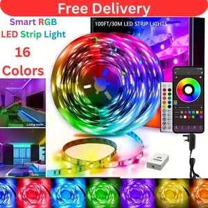 5-30M Smart RGB LED Strip Lights Colour Changing Music Sync App & Remote Control - Picture 1 of 14