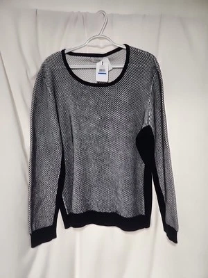 Suéter Pullover Para Mujer Calvin Klein Negro/Blanco Talla X Grande Nuevo Con Etiquetas  Foto 1 de 4