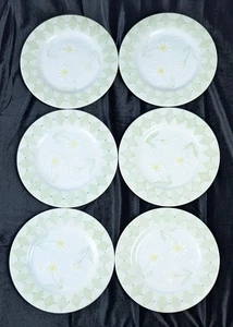 Set of 6 Block Basics Loves Me 8-1/4" Salad Plates Daisy Green Diamond 1999 - Picture 1 of 6