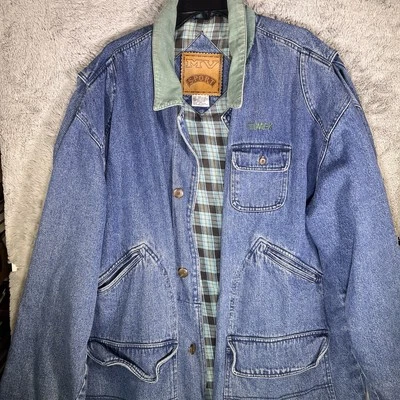 Abrigo de Granero Vintage MV Sport Country Denim Pesado Pana Forrado Tareas Chaqueta Foto 1 de 4
