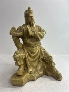 Chinese Guan Gong/ Yu/ Yun Dragon Warrior Resin Figurine 10" Tall - Picture 1 of 8