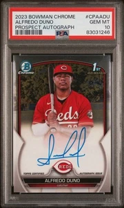 Alfredo Duno 2023 1st Bowman Chrome Auto PSA 10 GEM Reds Catcher  - Bild 1 von 3