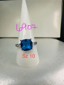 Bomb Party Sz10 Revealed BP Ring Fashion Jewelry RBP Brilliant Blue Rhodium P - Picture 1 of 8