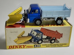 Vtg Dinky Toys 439 Ford D 800 COE Dump Truck w/ Snow Plow c.1970 LNOB - Picture 1 of 9