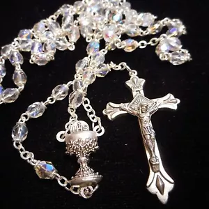 BEAUTIFUL ROSARY BEADS AB CRYSTAL BEADS great for first communion - Picture 1 of 4