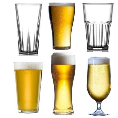 Plastic Beer Glasses Pints - Reusable - Unbreakable - Recyclable - FAST DELIVERY • 99.95£