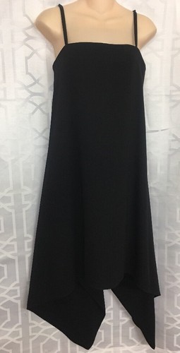 Abito Valentino nero seta drappeggiato dietro corto a lungo taglia 2 nuovo con etichetta $4590