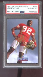 1991 Proline Portraits John Taylor AUTO SIGNED Autograph Card PSA/DNA Football - Picture 1 of 2