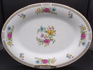 Vintage Liling Fine China Large Serving Platter 14" x 10" Floral on White C25 - Picture 1 of 6