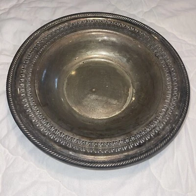 Круглая посеребренная чаша поднос International Silver Company 12 дюймов - Изображение 1 из 4