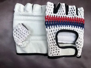 New Leather Cycling Gloves Crochet Men or Women Sports Fitness - Picture 1 of 10