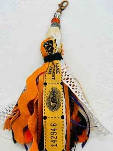 HALLOWEEN/FALL Ribbon Tassel. Journal Clip. Bag Decor. Door Hanger. Fabric Decor - Picture 1 of 3