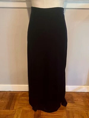 Falda Lápiz Ashley Stewart Terciopelo Abertura Lateral Midi Estirada Talla 14 16 Azul Marino Foto 1 de 4