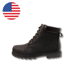 Herren PU Leder Arbeitsstiefel - Braun Schnür Sicherheitsstiefel, Größen 7-12 - Bild 1 von 5