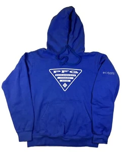 Columbia PFG Sudadera Para Hombres Pequeña S Azul Blanco Logo Rendimiento Pesca Sudadera con Capucha - Imagen 1 de 6